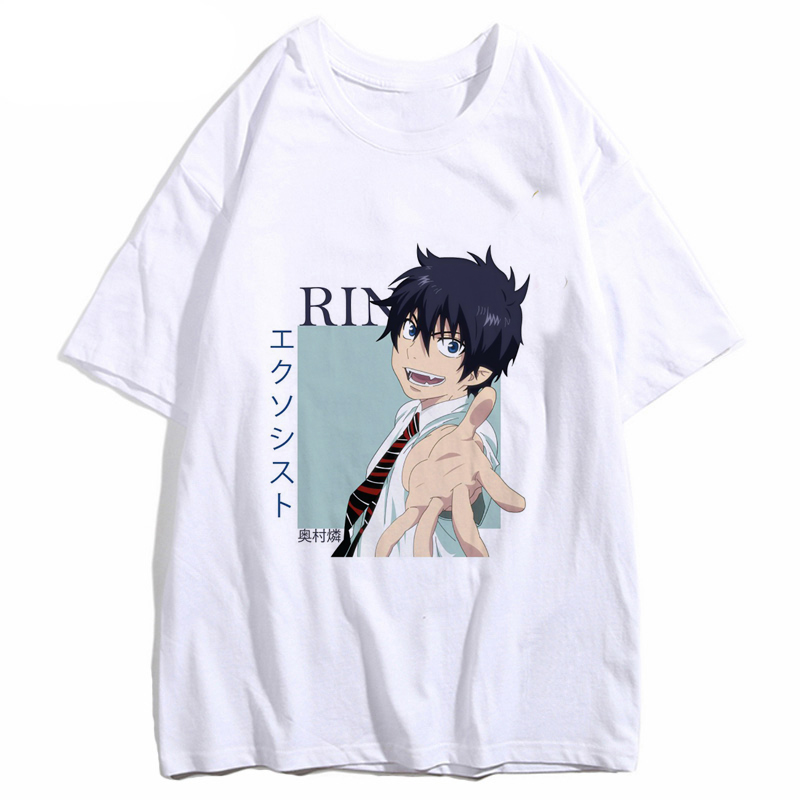 Rin Okumura Blue Exorcist Anime Printing Men Tops Sweethearts Outfit Summer Men Round Collar Short Sleeves Tshirt Men Clothing Halloween Costume Shopee Malaysia