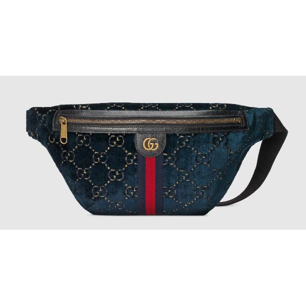 gucci black velvet belt bag