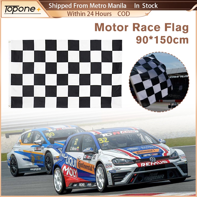 3x5Ft Checkered Racing Flag Outdoor Hanging Racing Flag Polyester Finish Line Banner Large Size