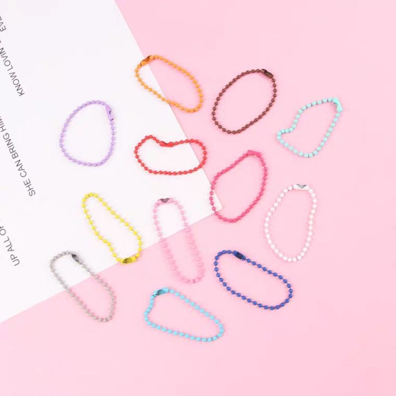 20pcs/lot 19 Colors 15cm Length 2.4mm Round Ball Chain Fit Key  Chain/Dolls/Label Hand Tag Connector DIY Necklace Jewelry Making