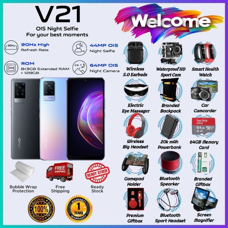 Vivo V21 V21e 8gb3gb Extended Ram 128gb Rom 44mp Eye Auto Focus Selfie Shopee Malaysia 4307