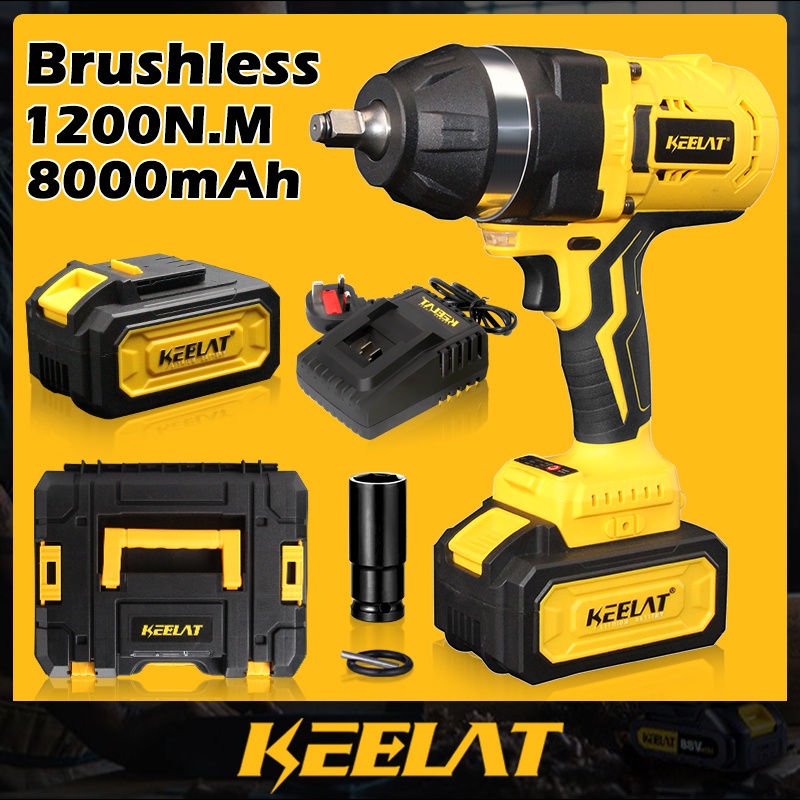 KEELAT KID007 20V 1200N.M 8.0AH Cordless Impact Wrench Brushless