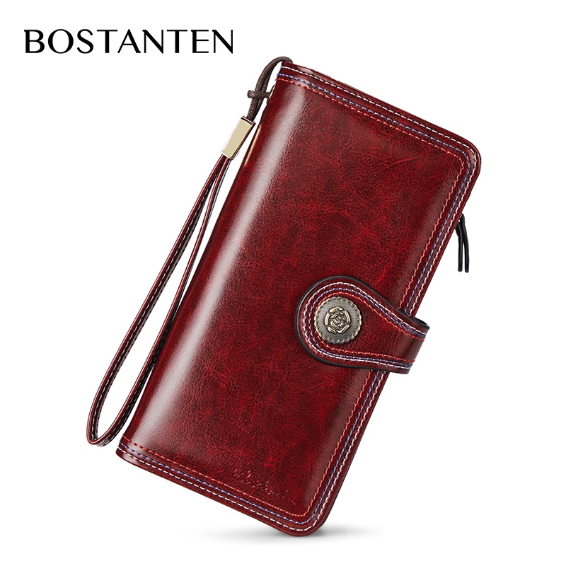 Bostanten Wallet Women Multi-card Long Purse for Women High Quality Christmas Gift Leather Wallets Dompet Wanita