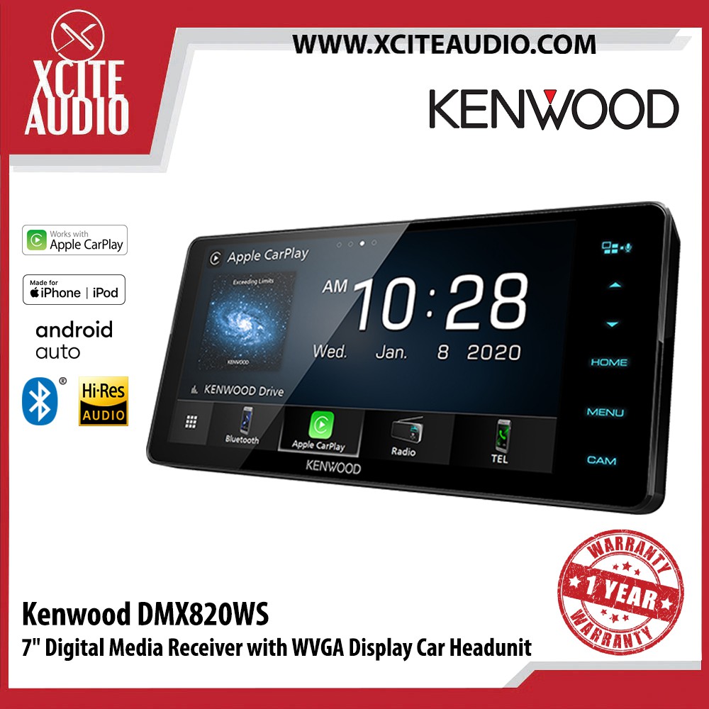 Kenwood DMX820WS 7" Digital Media Receiver with WVGA Display Car