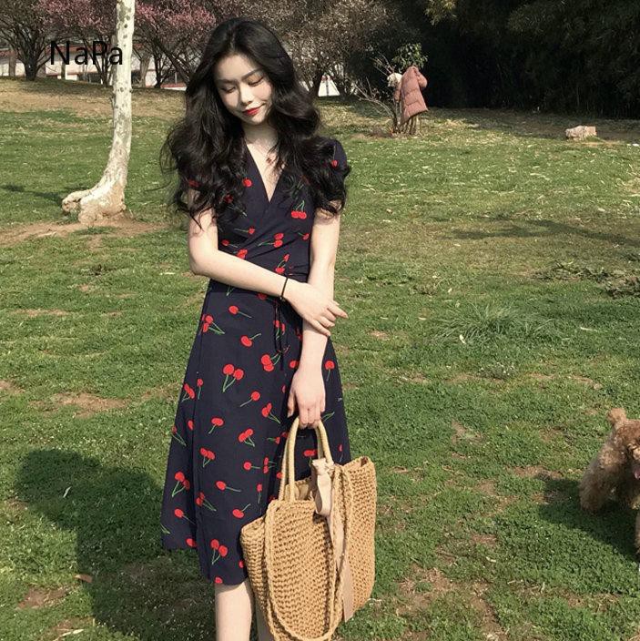 Korean Girl Long Dresses Recommendation Waist Slim One Piece Dress Normal Doll Dress Simple Shopee Malaysia