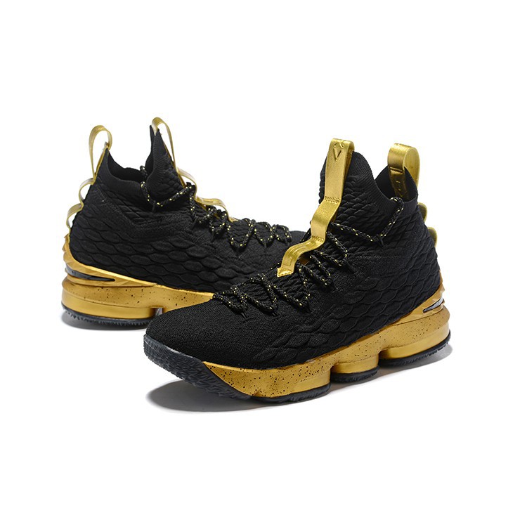 lebron 15 gold black cheap online