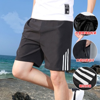 【Zipper Pockets】 Summer Men Shorts Korean Style Casual Short Pants Sports Shorts Beach Shorts Summer Pants Cropped Shorts Drawstring Shorts Men's Clothing Seluar Pendek Lelaki