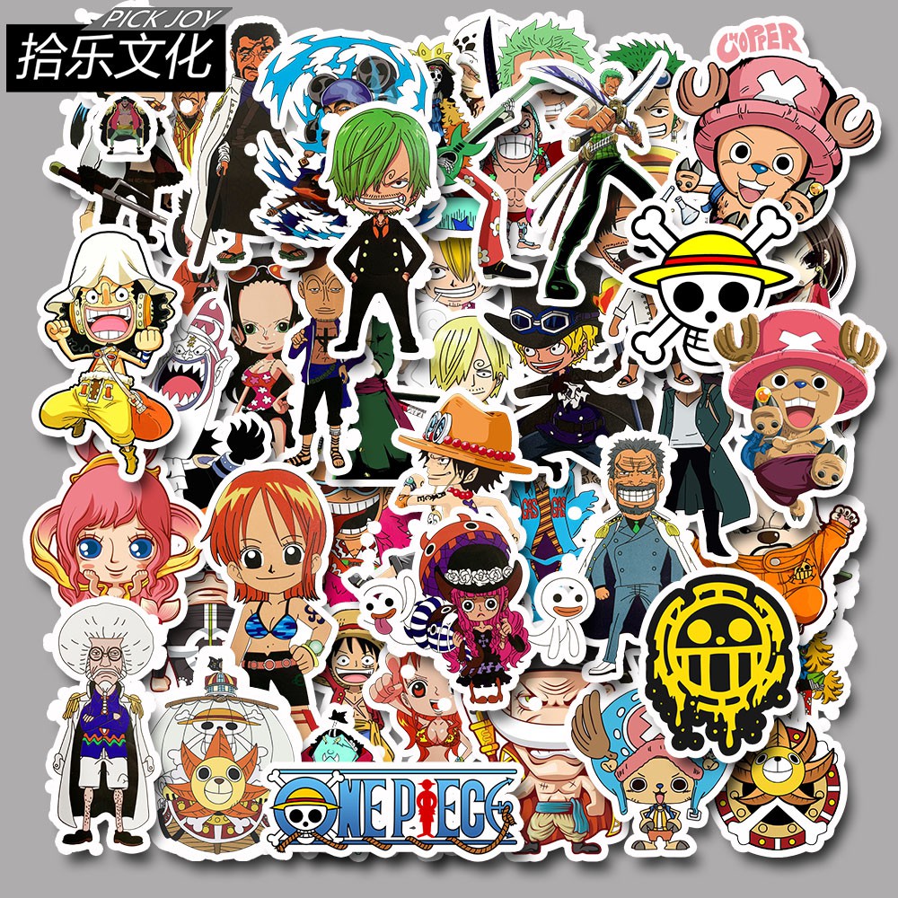 Linlinbest 50pcs Anime One Piece Cartoon Skateboard Stickers Kids