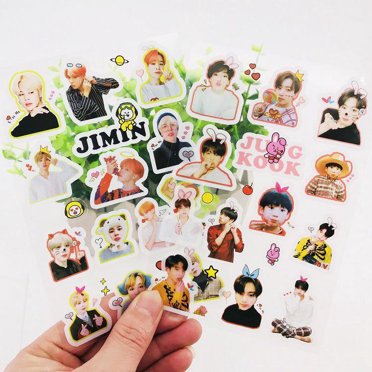kpop bts clear sticker transparent stickers for cellphone