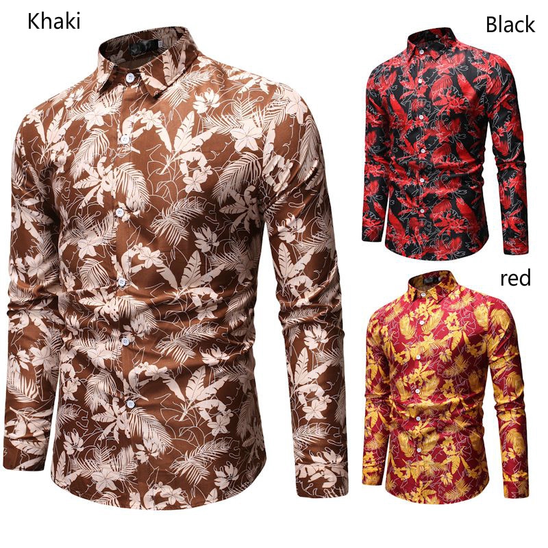 2019 fashion floral printed shirt men 