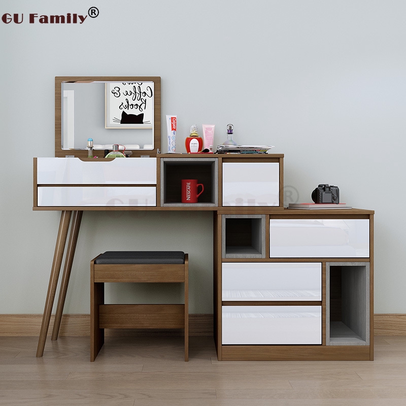 Solid Wood Dressing Table Multifunctional Dressing Table Storage