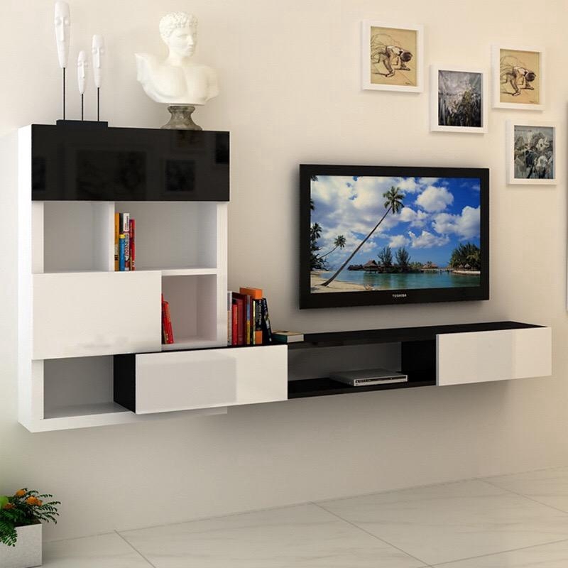 [FOREVER] L Shape Wall Mounted TV & Shelves Full Set (White