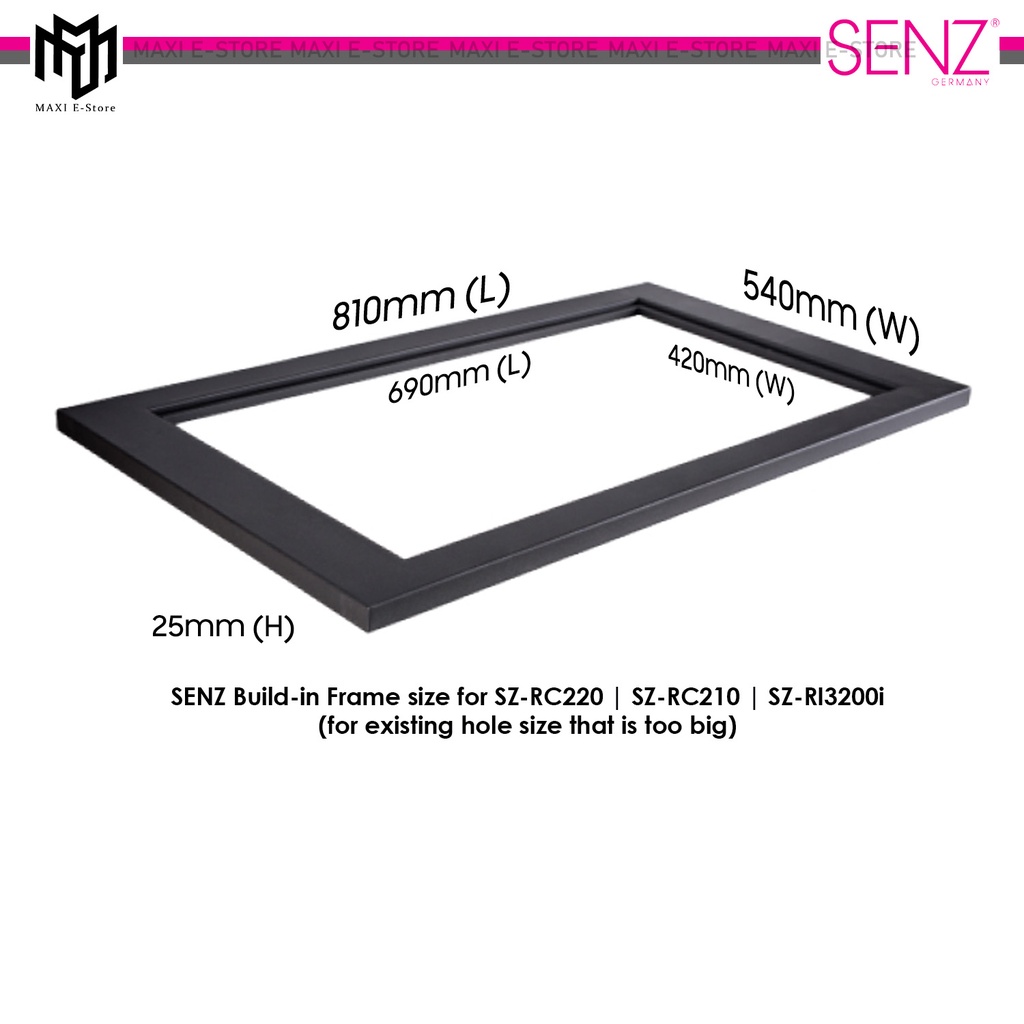 Senz Build-in Frame for Electric Stove / Hob 69cm Width (for existing hole that is too big) RC220 , RC210 , RI3200I