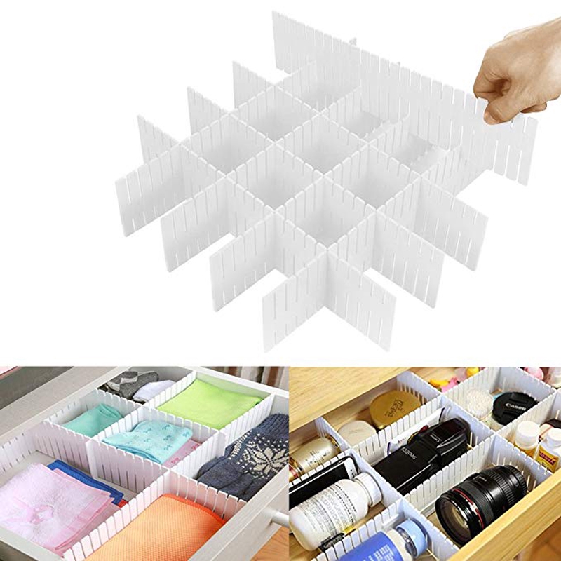 8pcs Diy Plastic Drawer Organizer Adjustable Drawer Dividers