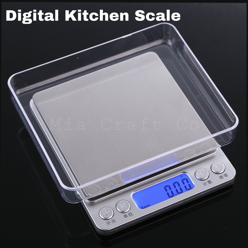 Mini Electronic Weight Scale (English Sub) 0.01g 0.1g 500g 3000g High Accuracy Digital Kitchen Food Scale Timbang 迷你电子称