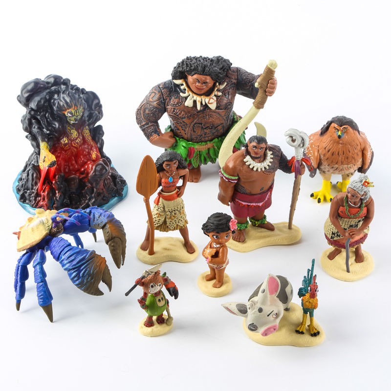 Tv Movie Character Toys 6 Disney Moana Action Figures Doll Kids Children Figurines Toy Cake Topper Decor Toys Games