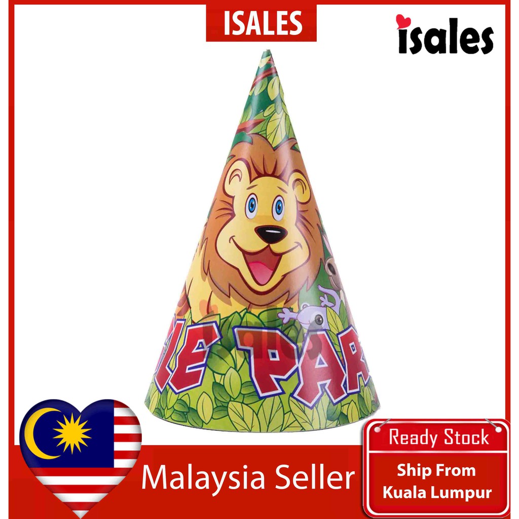 Party Decoration 6pcs Paper Cap Hat Isales Jungle Party Kids