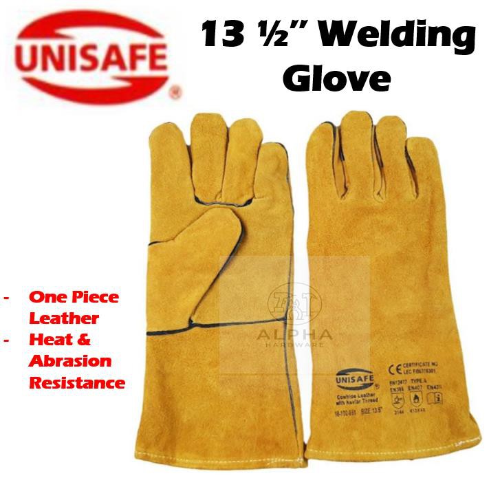 Welding Gloves 13 1 2 Sarung Tangan Welding Glove Unisafe Cowhide Shopee Malaysia