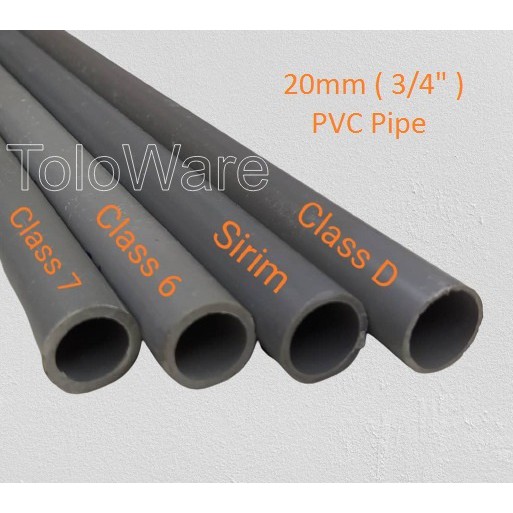 Mm Pipe Air Pvc Kelabu Pvc Pipe Class D Nipis To Class Tebal Shopee