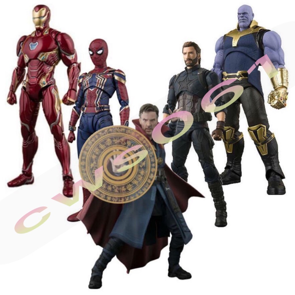 Special Offer！SHF The Avengers 3 Thanos Captain America Spider-Man Action Figure Toy Gift Box