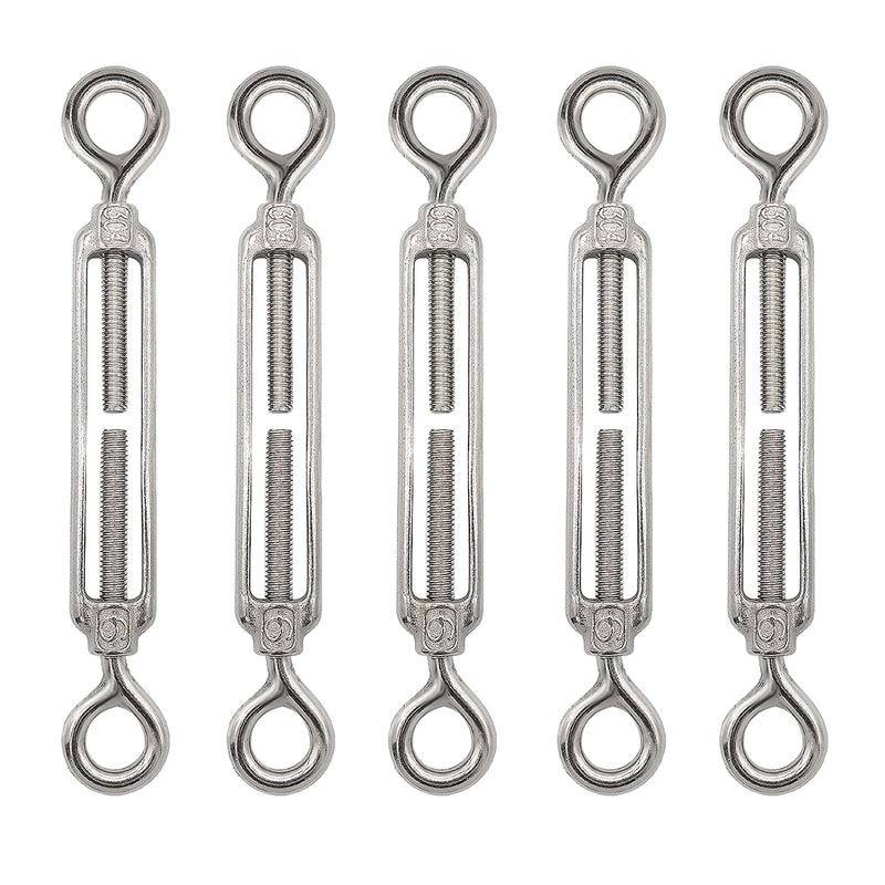 8pcs M8x1.25 Car 304 Stainless Steel Eye And Eye Turnbuckle Wire Rope Tension Replacement