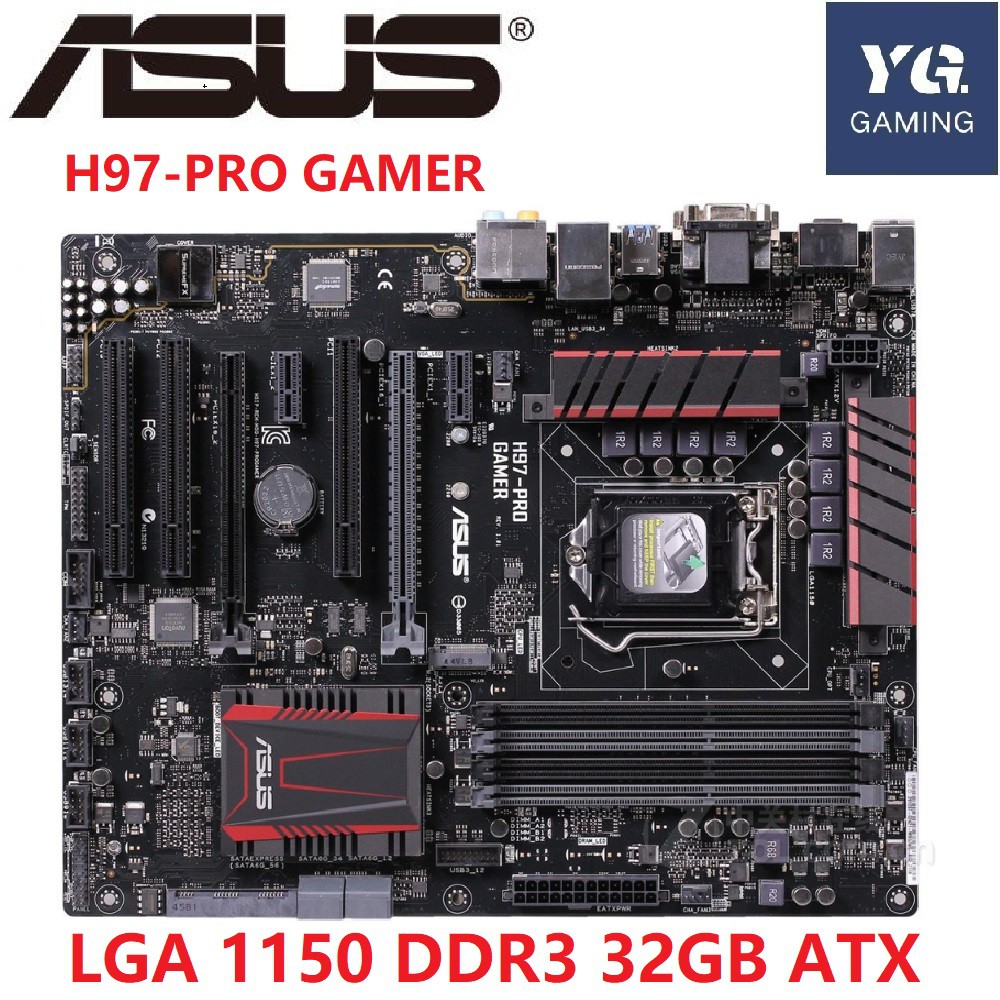 ASUS H97-PRO GAMER Desktop Motherboard H97 LGA 1150 DDR3 32GB ATX UEFI ...