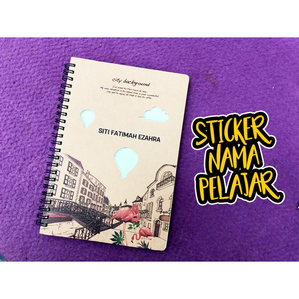 250pcs Sticker Nama buku alat tulis anak sekolah (Saiz 8cm ...