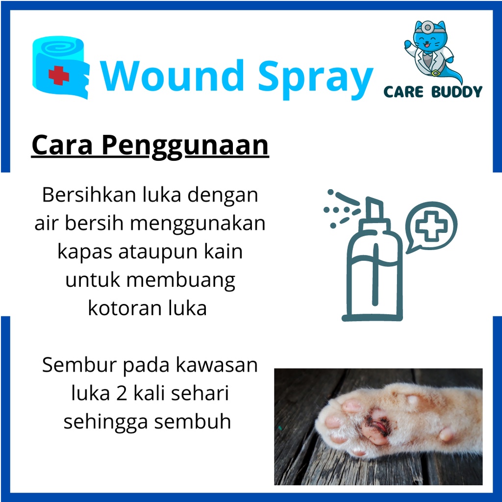 CATBuddy Ubat Luka Kucing Wound Spray Iodine Kurap Cat Antiseptic