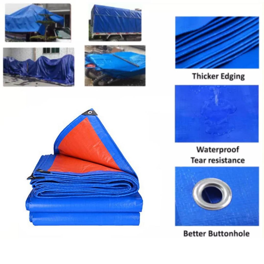 PE Tarpaulin High Quality Waterproof Canvas (Blue Orange Color