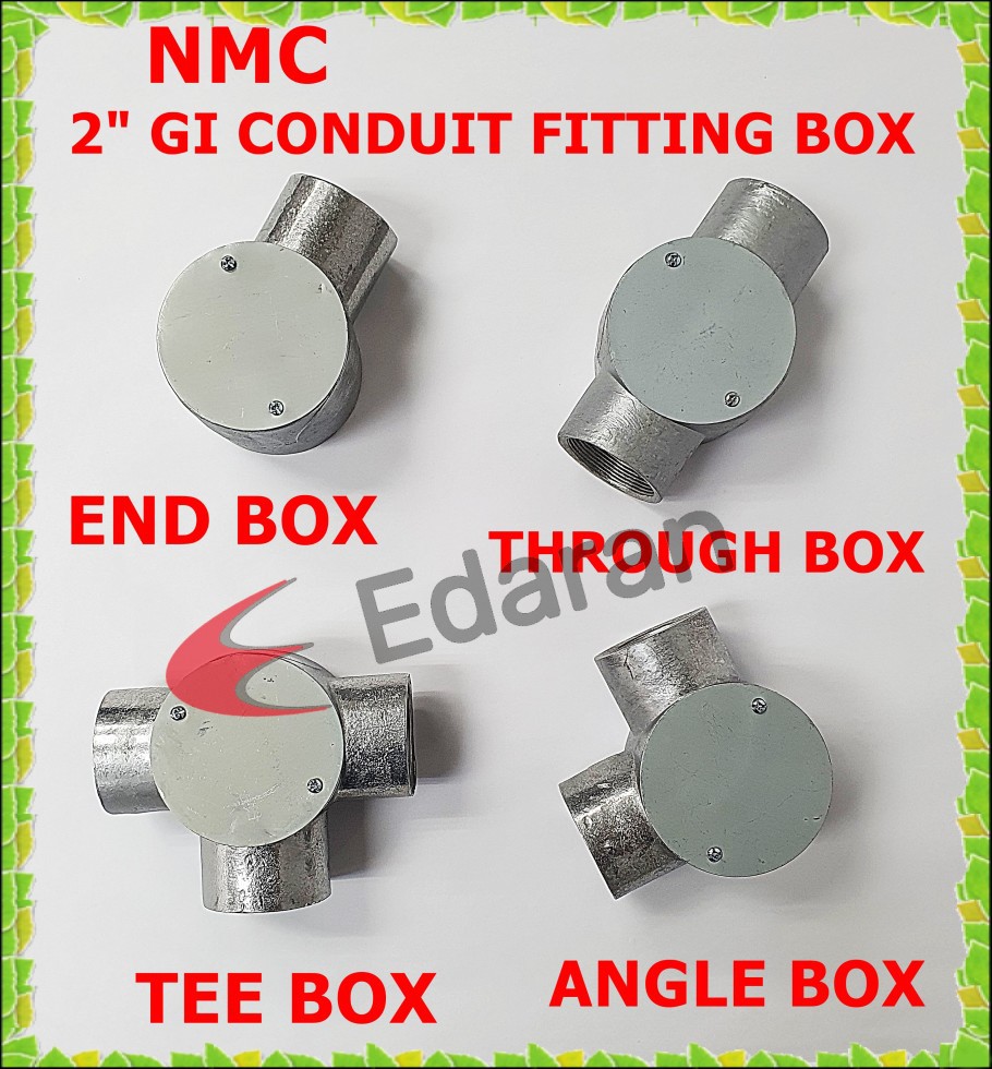 NMC 2" (50MM) GI CONDUIT FITTING BOX C/W COVER (END BOX / THROUGH BOX