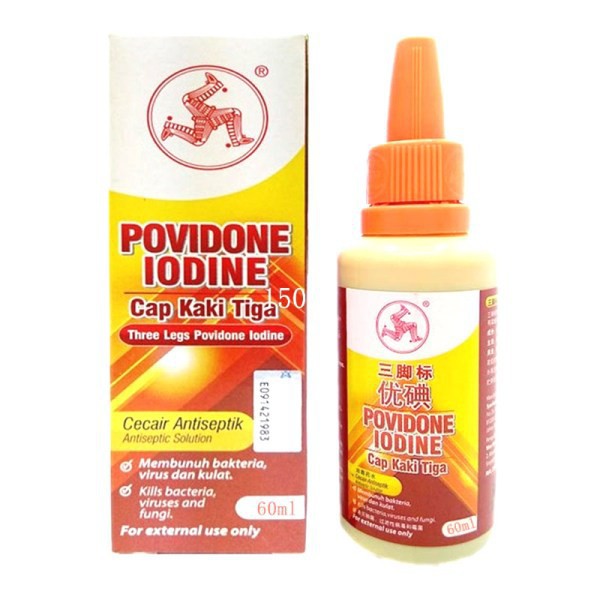 Three Legs Povidone Iodin 30ml Exp 06 23 60ml Exp 06 23 Shopee Malaysia