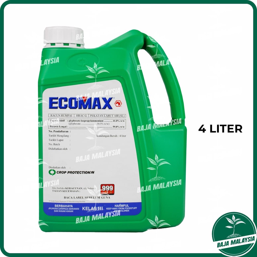 Ecomax 4 Liter Herbicide Glyphosate 41 Weed Grass Killer Grasskiller