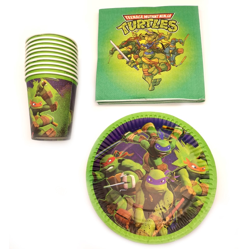 60pcs Lot Ninja Turtles Theme Party Plates Decoration Cups Kids