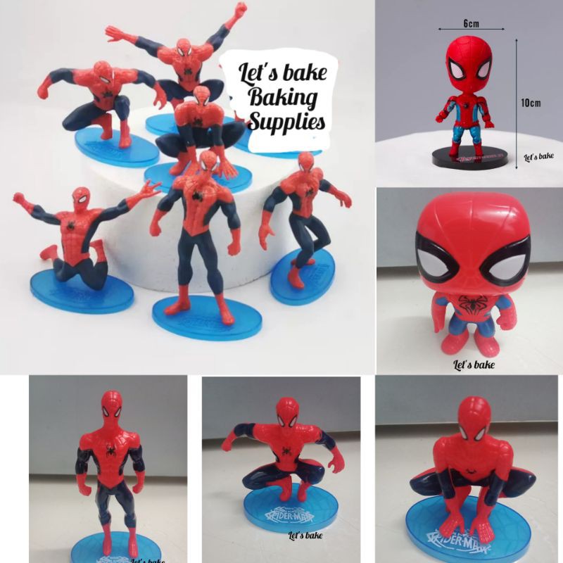 Spiderman Cake Toppers figuers Set de 7 12 cm Spiderman en plastique 3d figures