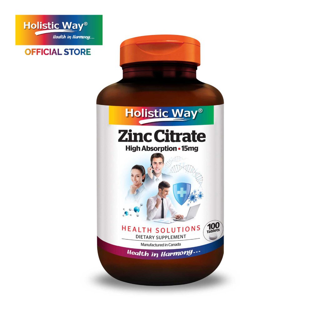 Holistic Way Zinc Citrate High Absorption 15mg (100 Tablets) Shopee