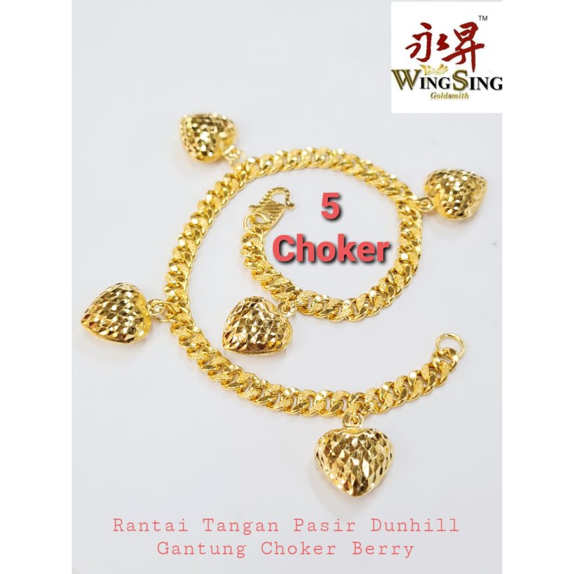 Buy Wing Sing 916 Gold Hollow Sand Sandy Hanging Choker Berry Bracelet Rantai Tangan Dunhil Pasir Gantung Buah Emas 916 Seetracker Malaysia
