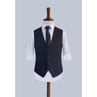 Men's Black Vest Classic Slim Fit Business Waistcoat