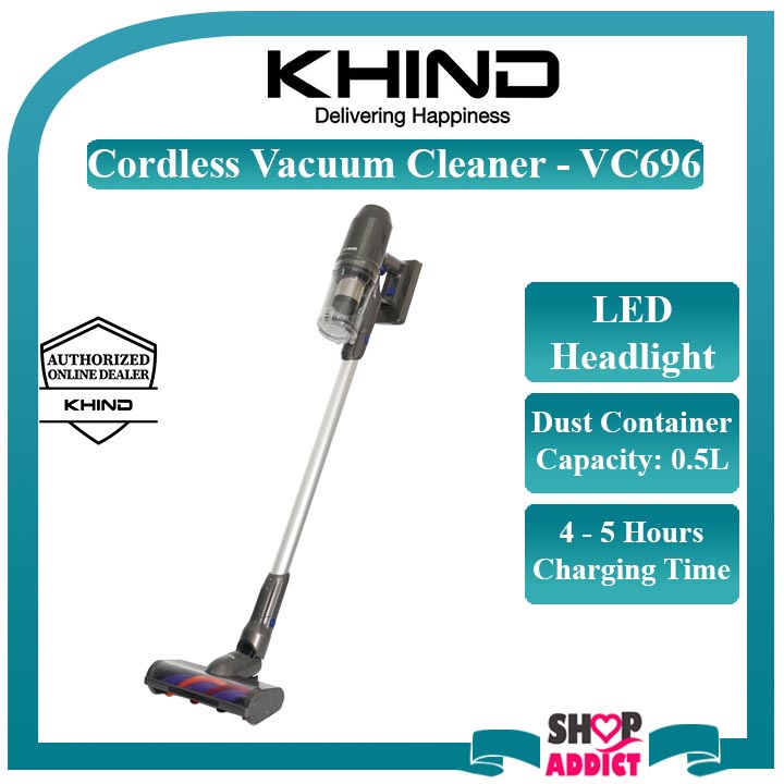 Khind Cordless Vacuum Cleaner VC696 With HEPA Filter 0.5L Dust Capacity