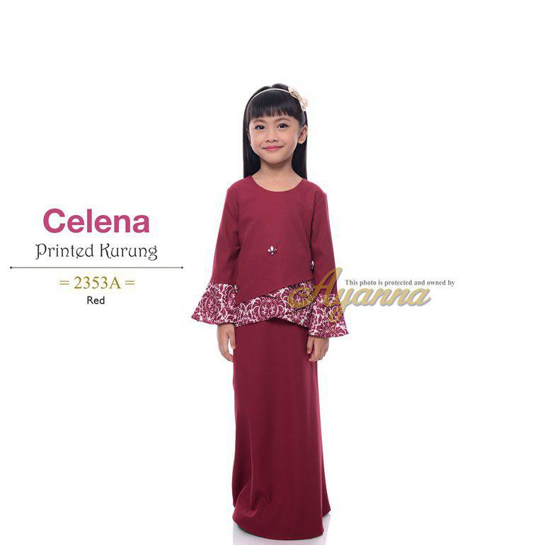 Baju Kurung Moden Celena Ayanna Sedondon Kanak Kanak Raya 2018 Shopee Malaysia