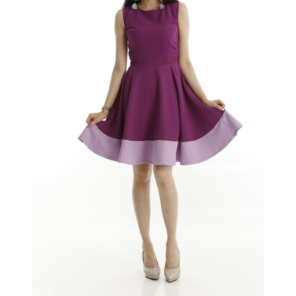 purple colour one piece dress