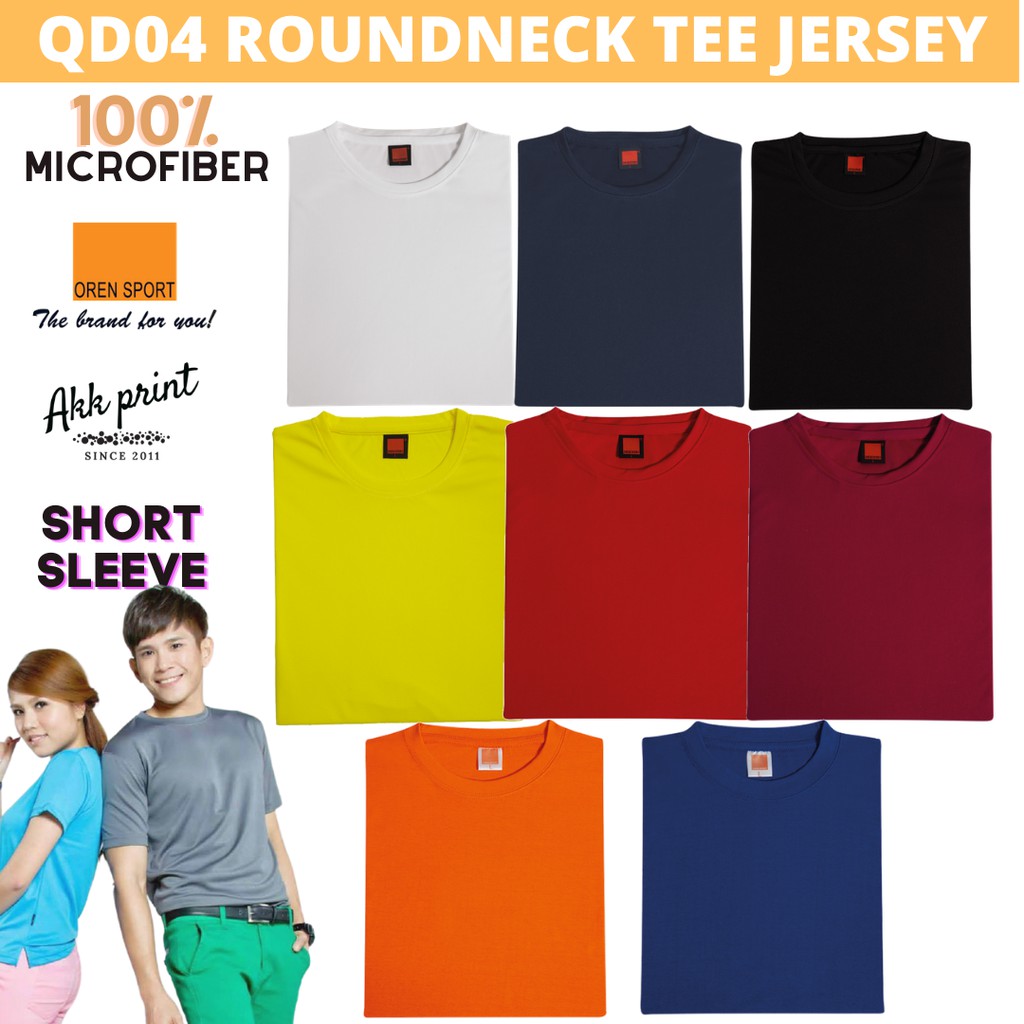 Ready stock OREN SPORT Qd04 Tshirt jersey microfiber quickdry unisex