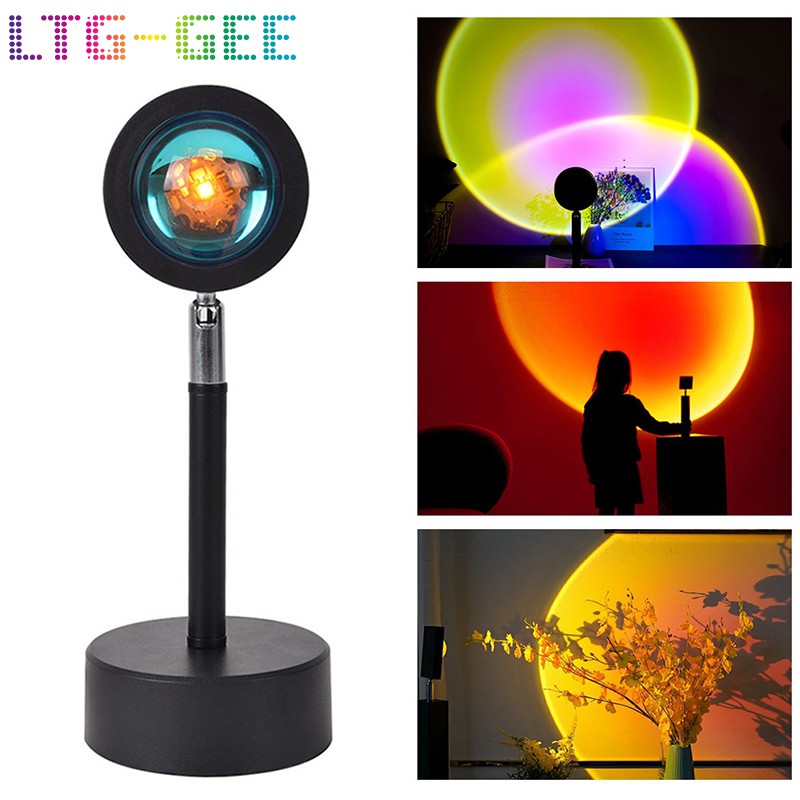 Rainbow Sunset Red Projector Led Night Light Sun USB DC5V Projection