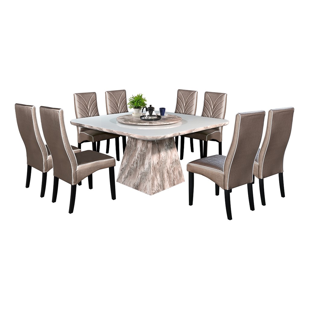 Nl Mtz12 1022 5 Luxury Design Square Marble Dining Table Set 1 8 Shopee Malaysia