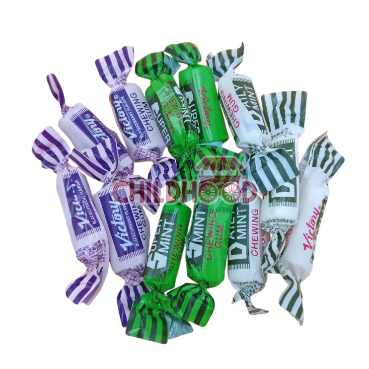 Childhood Snack Classic Victory Chewing Gum Snacks Food Gummy Sour Candy Jajan Gula Gula Cookies