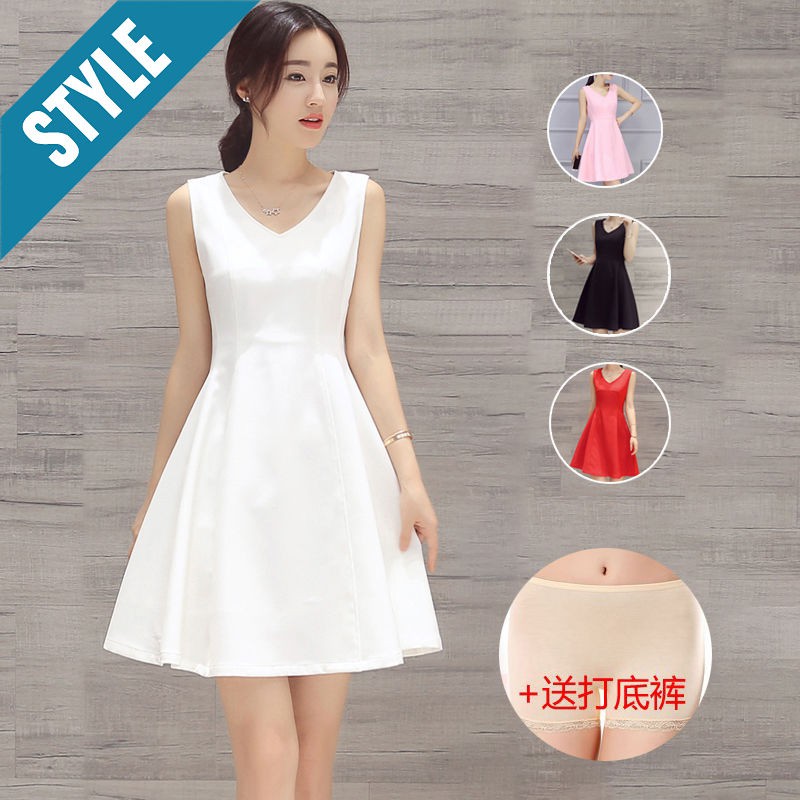 One Piece Dress Long Skirt Short Skirt Short Sleeved Sleeveless Printed Solid Color Small Floral Lace Wei Meiren One Station Purchase Dress One Piece Dress New Skirt Fashion Western Style Sexy Thin White Summer