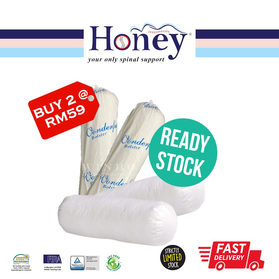 WINHO Honey Wonderful Soft Bolster Comfort 抱枕 Bolster Pillow Foam Cotton Cover Premium Sleep Accessories Bedding