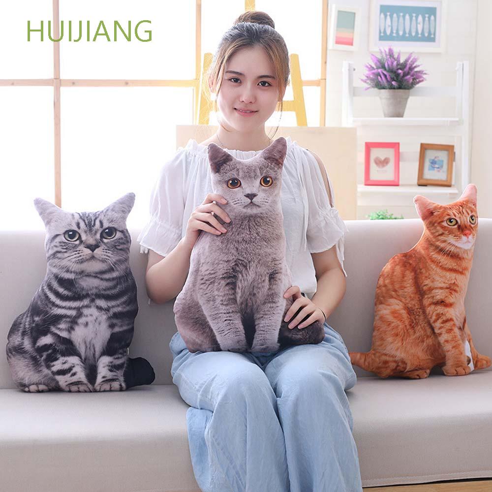 HUIJIANG 30/50cm Pillow 3D Throw pillow Cushion Sleep Creative Waist Home Decorative Bedding Cat Shape Home Textile