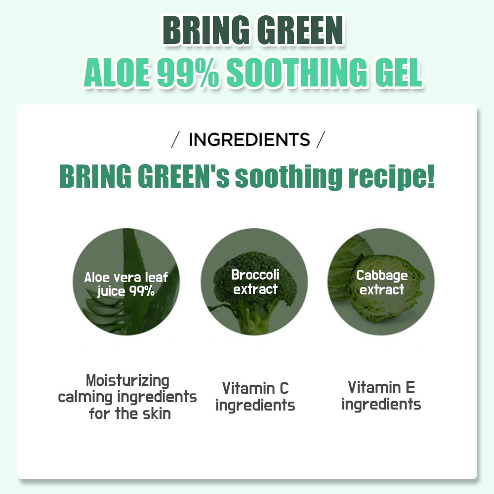 BRING GREEN] Aloe 99% Soothing Gel 300ml | Shopee Malaysia