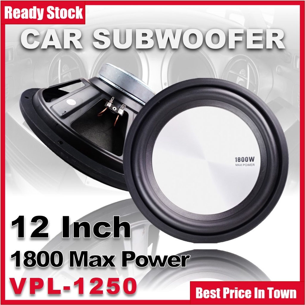Car Subwoofer 12 inch 1800W Max Power Kereta Subwoofer High Performance