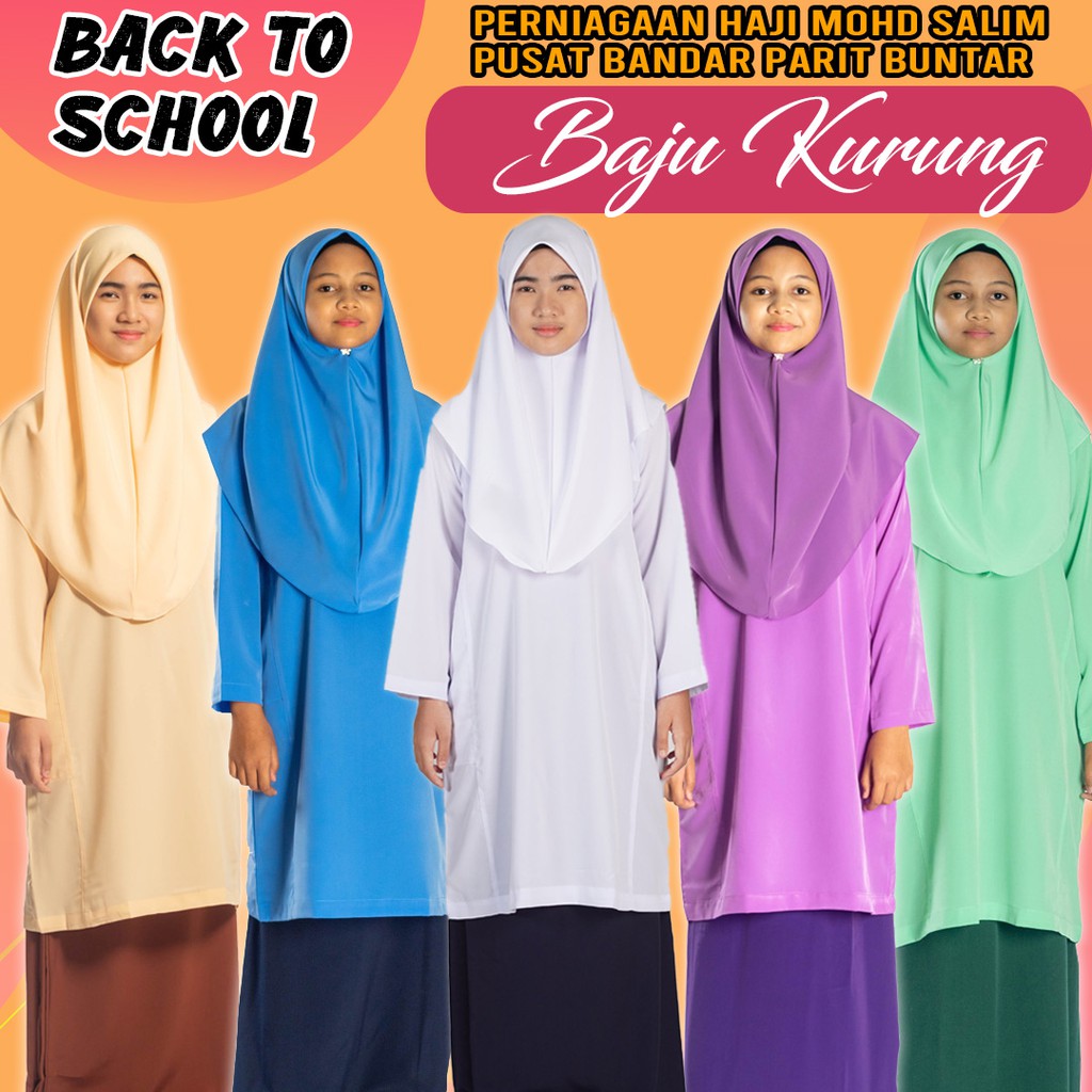 Baju Kurung Sekolah Rendah Menengah Putih Biru Beige Mrsm Kain Licin Koshibo School Uniform 22 To Plus Size 48 Xxxxl Shopee Malaysia